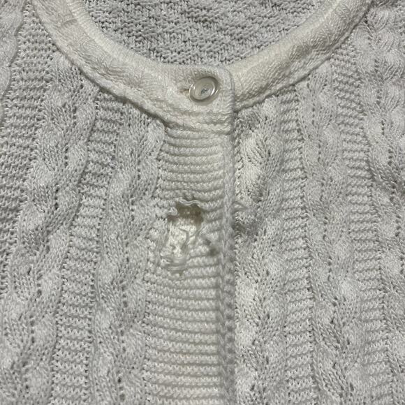Vintage 80s Cuddle Knit White Knit Cardigan - Picture 2 of 4